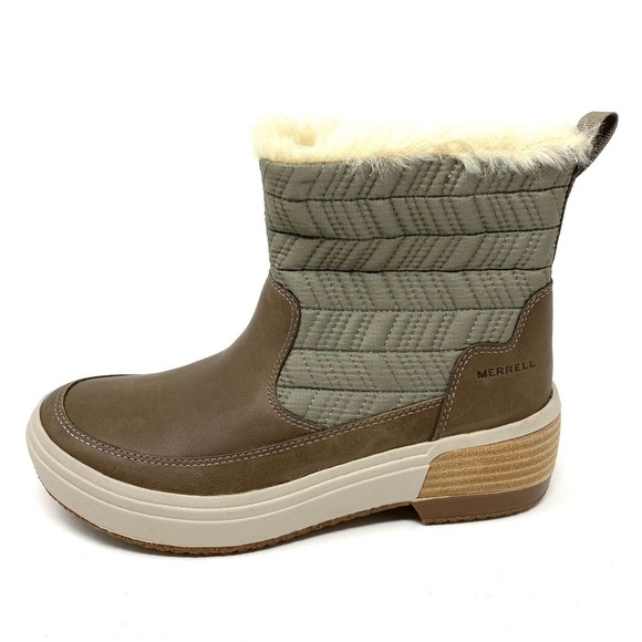 Merrell Women's Haven Bluff Polar Fur Trimmed Waterproof Boots Brindle - Picture 1 of 8